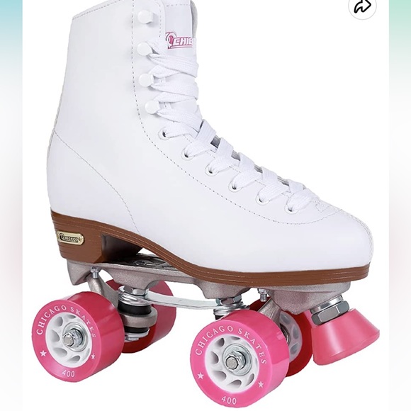 Chicago Skates Shoes - Chicago Skates Classic Roller Skates Pink White Size 8 Women’s